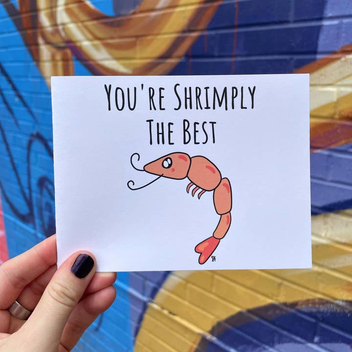 SKP ink - Wholesale Everyday Greeting Card - You're Shrimply The Best | Shrimp Pun Greeting Card