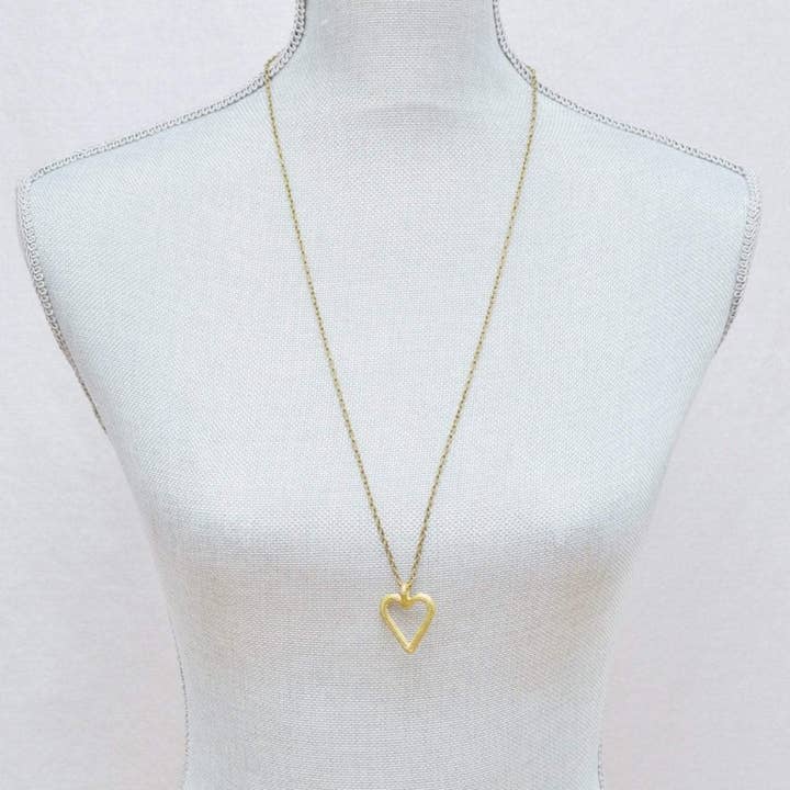 Alora Boutique Inc. - Wholesale Pendant/Charm Necklace - Akoma | Heart Pendant Necklace | Recycled Brass3