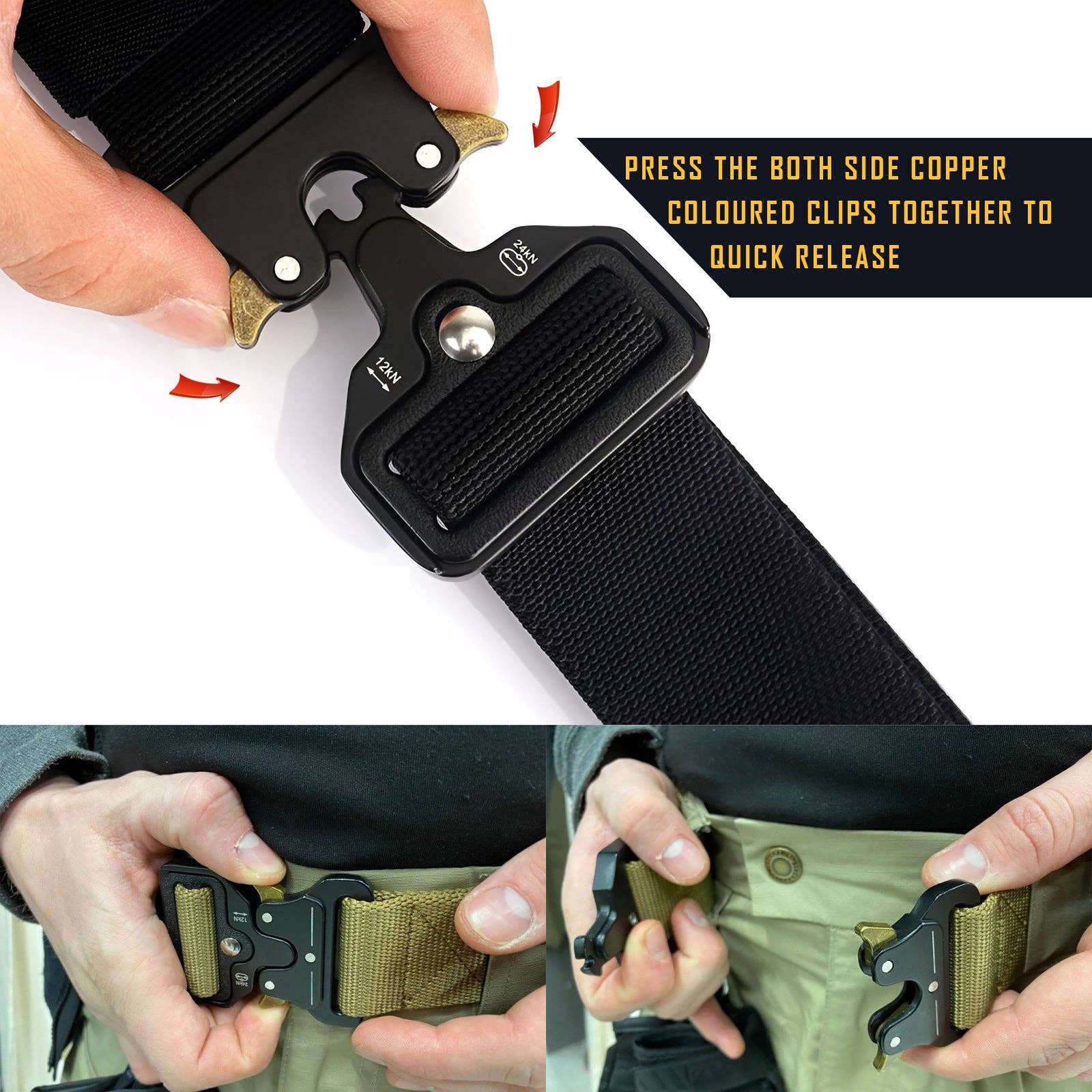 Ledsone - Wholesale Belt - Men's - Fabric Trim Men's Belt Adjustable Buckle Fit for Men Dress ~533710