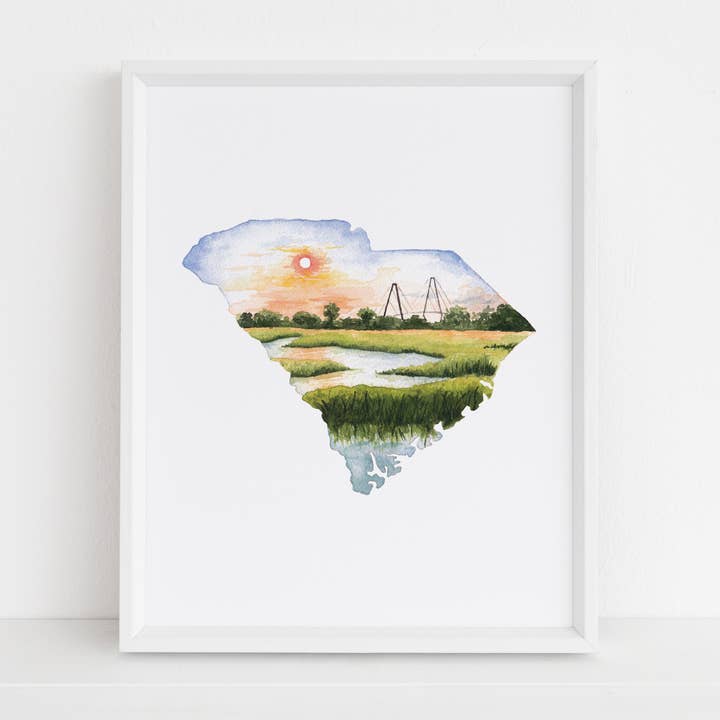 Charleston, SC Lowcountry Art Print for wholesale by Five and Two Studio