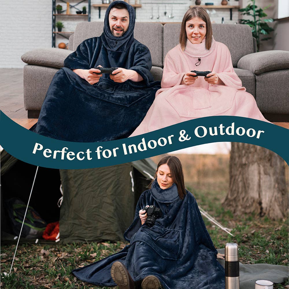 Pavilia - Wholesale Poncho - Women's - Neck Warmer Hooded Poncho Blanket34