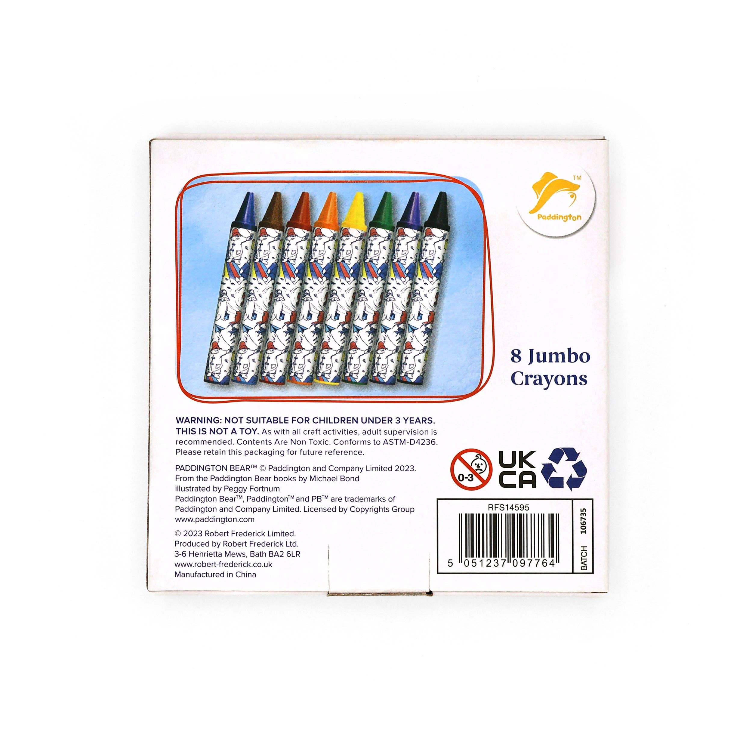 Robert Frederick Ltd – wholesale Crayons – Child & baby – Paddington Jumbo Crayons – Set of 8 Chunky Wax Crayons for Kids – Colouring & Art Gift Set4