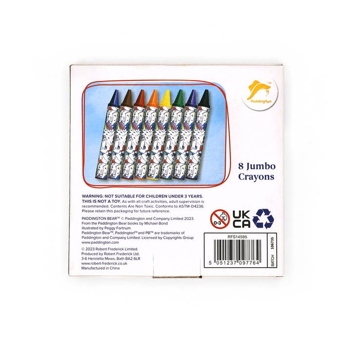 Robert Frederick Ltd - Wholesale Kleurpotloden - Kinderen en baby - Paddington Jumbo Krijtjes – Set van 8 Dikke Wasco Krijtjes voor Kinderen – Kleur- en Kunstcadeauset4