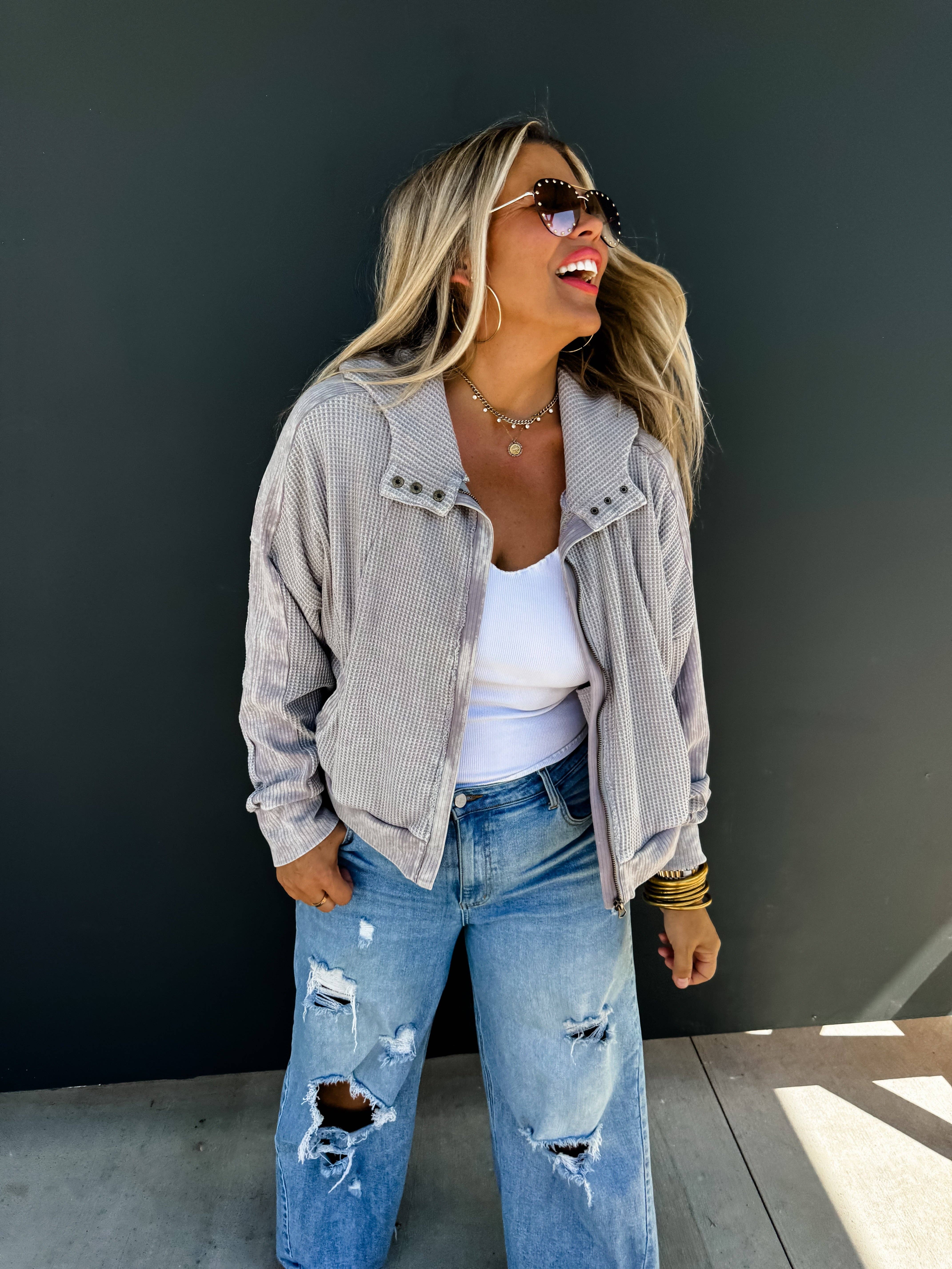 BLAKELEY - Wholesale Hoodie - Women's - MAISIE MINERAL WASH HOODIE JACKET5