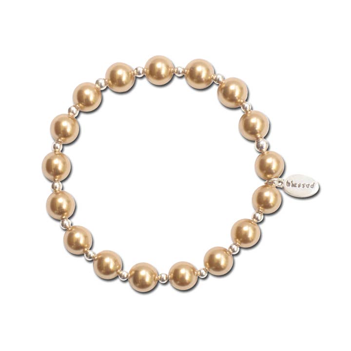 Pulseira Count Your Blessings em ouro pérola por atacado de Made as Intended