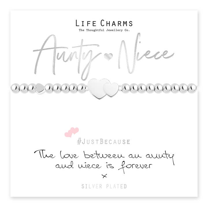 Aunty & Niece Charm-Armband mit Herzmotiv für den Großhandel von Life Charms