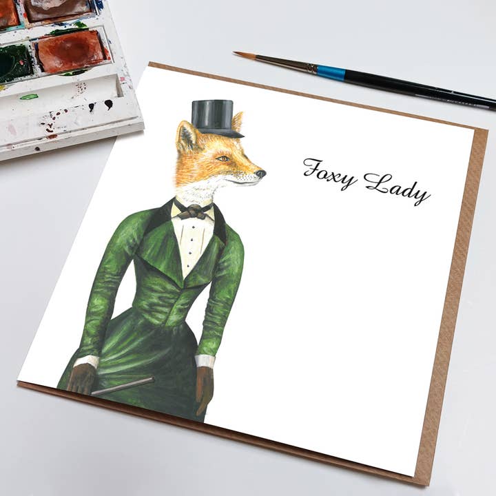 Foxy Lady Valentines, Anniversary or Birthday Card for wholesale by Rebecca Christian