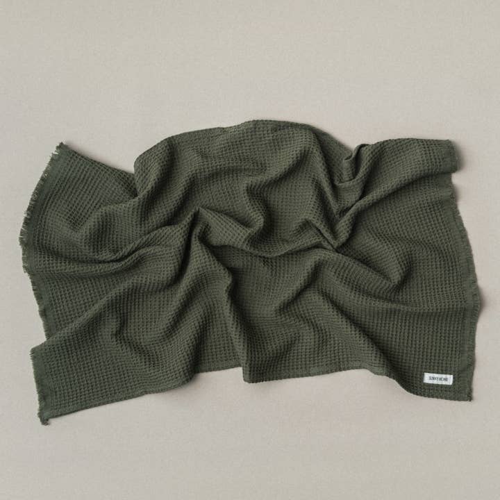 SUNNY HOME - Wholesale Hand Towel - Everyday Waffle Towels – Olive Green3