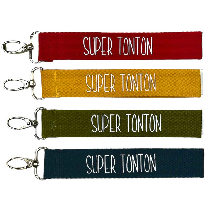 Strap key ring, “Super Uncle” for wholesale by Emmanuel Création