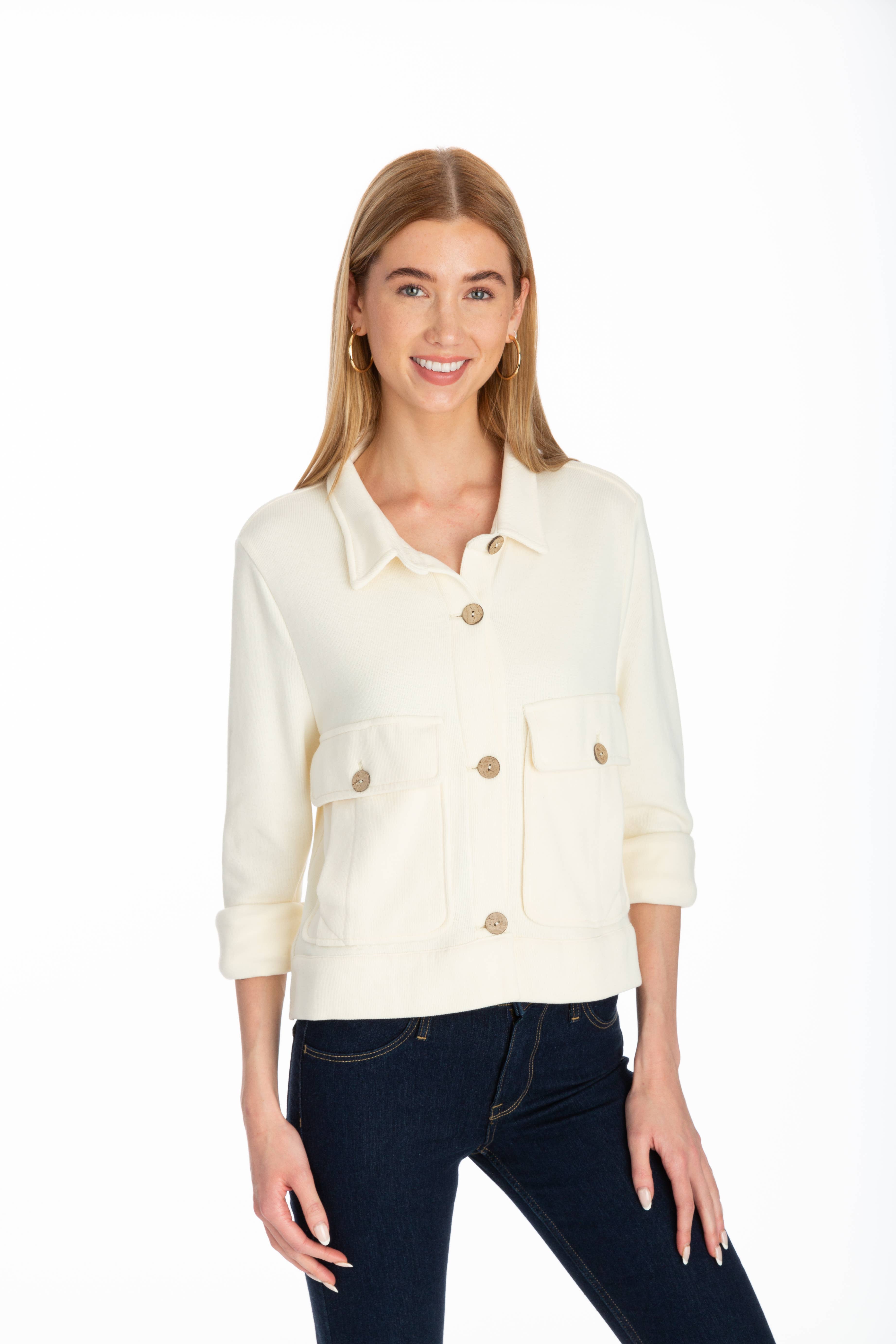 Ivory Eisenhower Jacket for wholesale on Faire