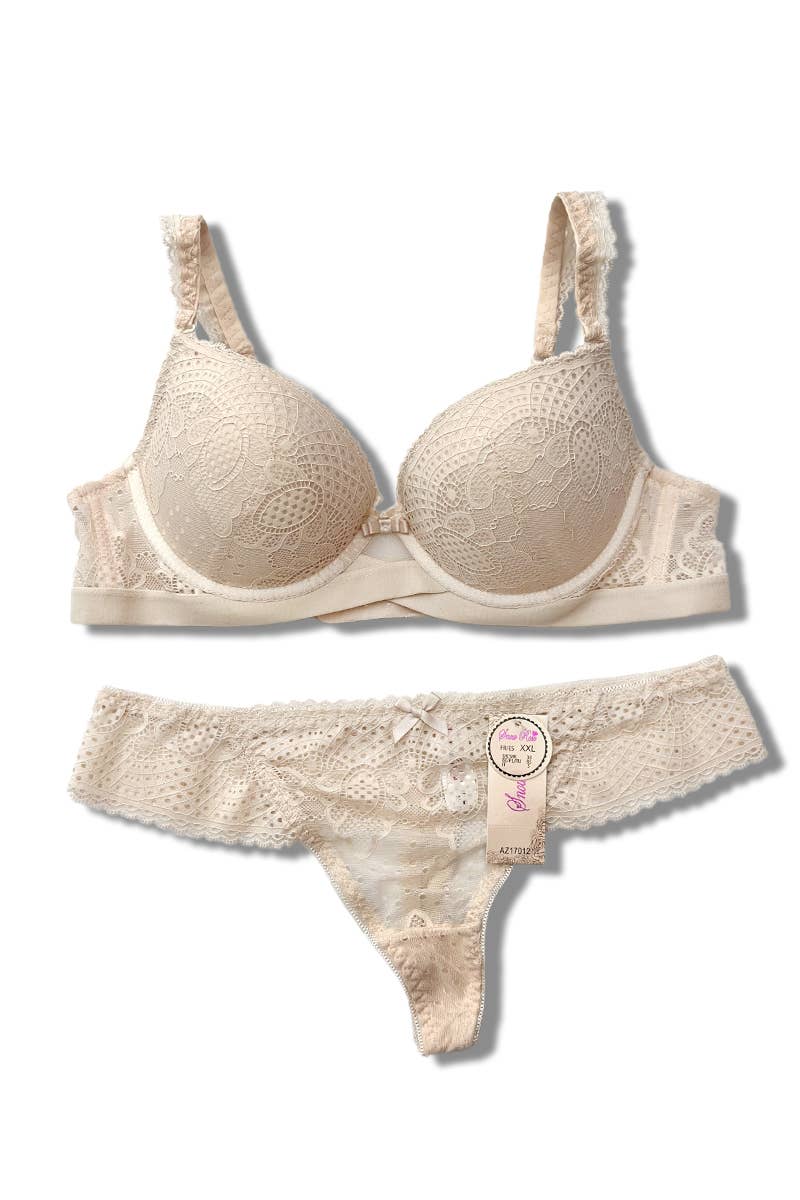 Belle Com'Elle - Vente Ensemble de lingerie – femme - Ensemble Soutien-gorge + String Bonnet B / AZ1701215