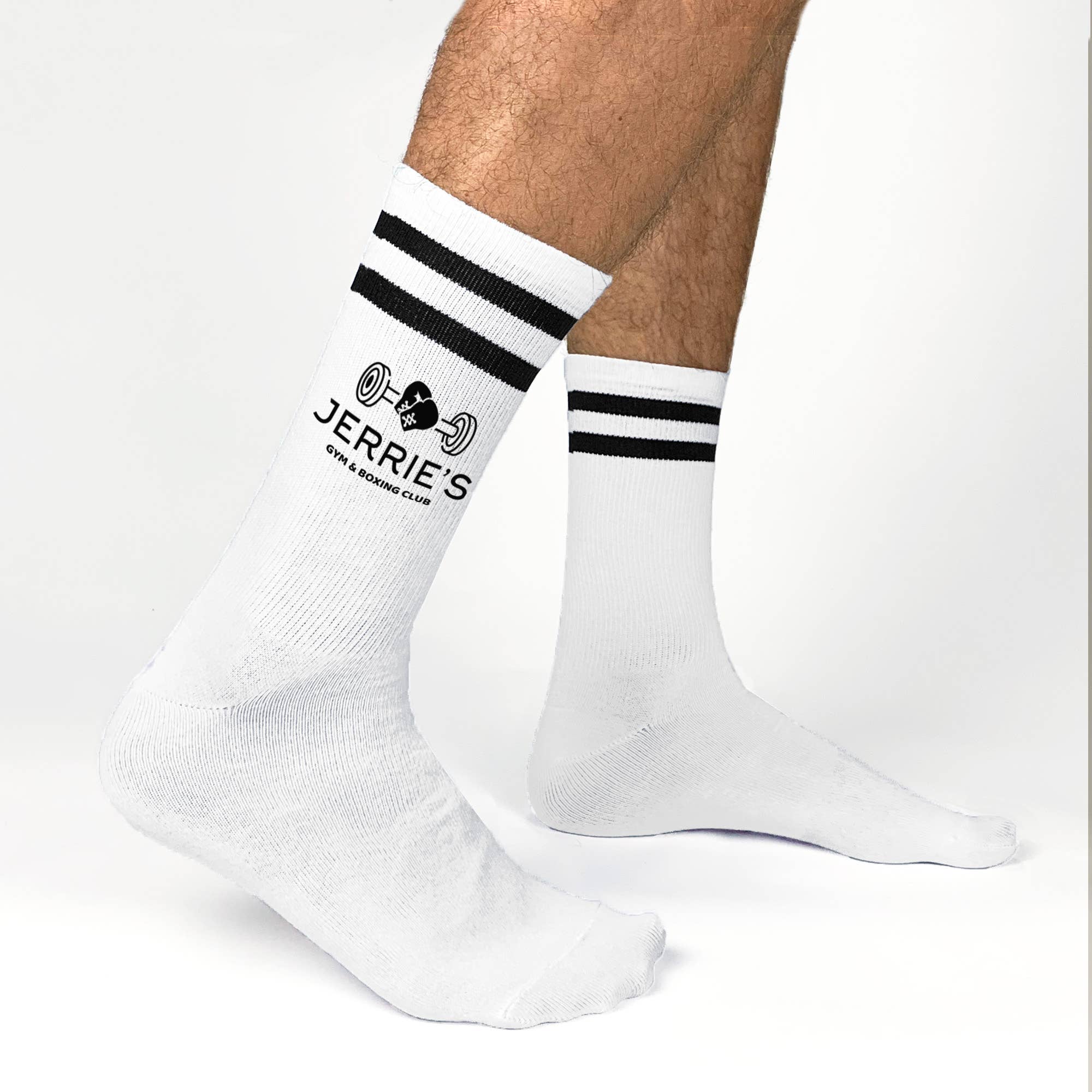 Sockprints - Wholesale Socks - Unisex - Custom Printed Striped Crew Socks with Gripper Soles5