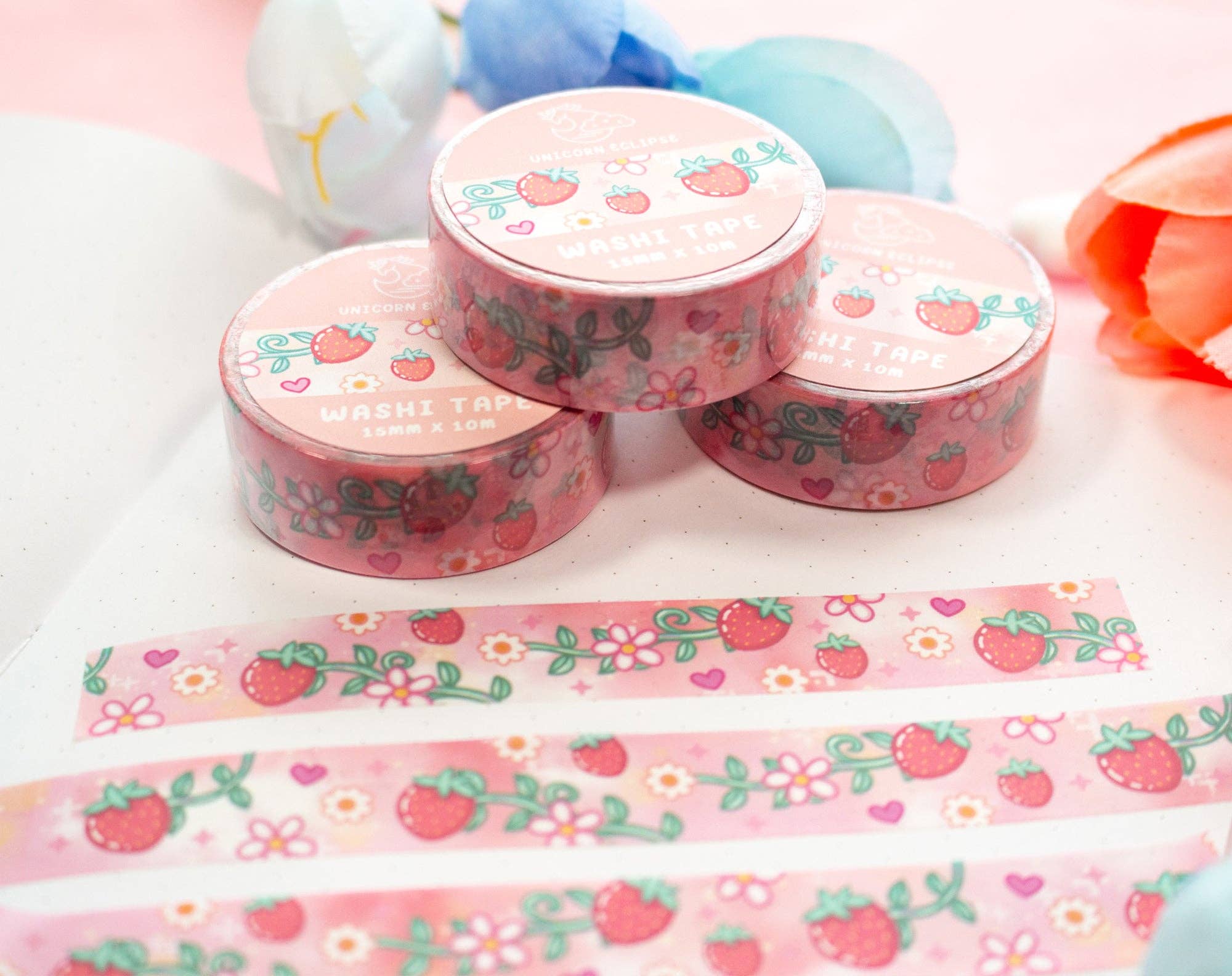 Unicorn Eclipse - Wholesale Washi Tape - Strawberries Washi Tape2