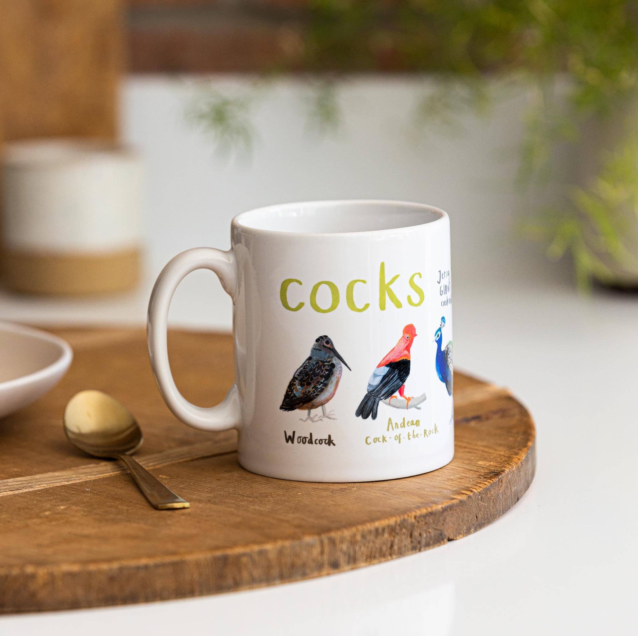 Sarah Edmonds Illustration – wholesale Coffee mug – Cocks Ceramic Bird Pun Mug3