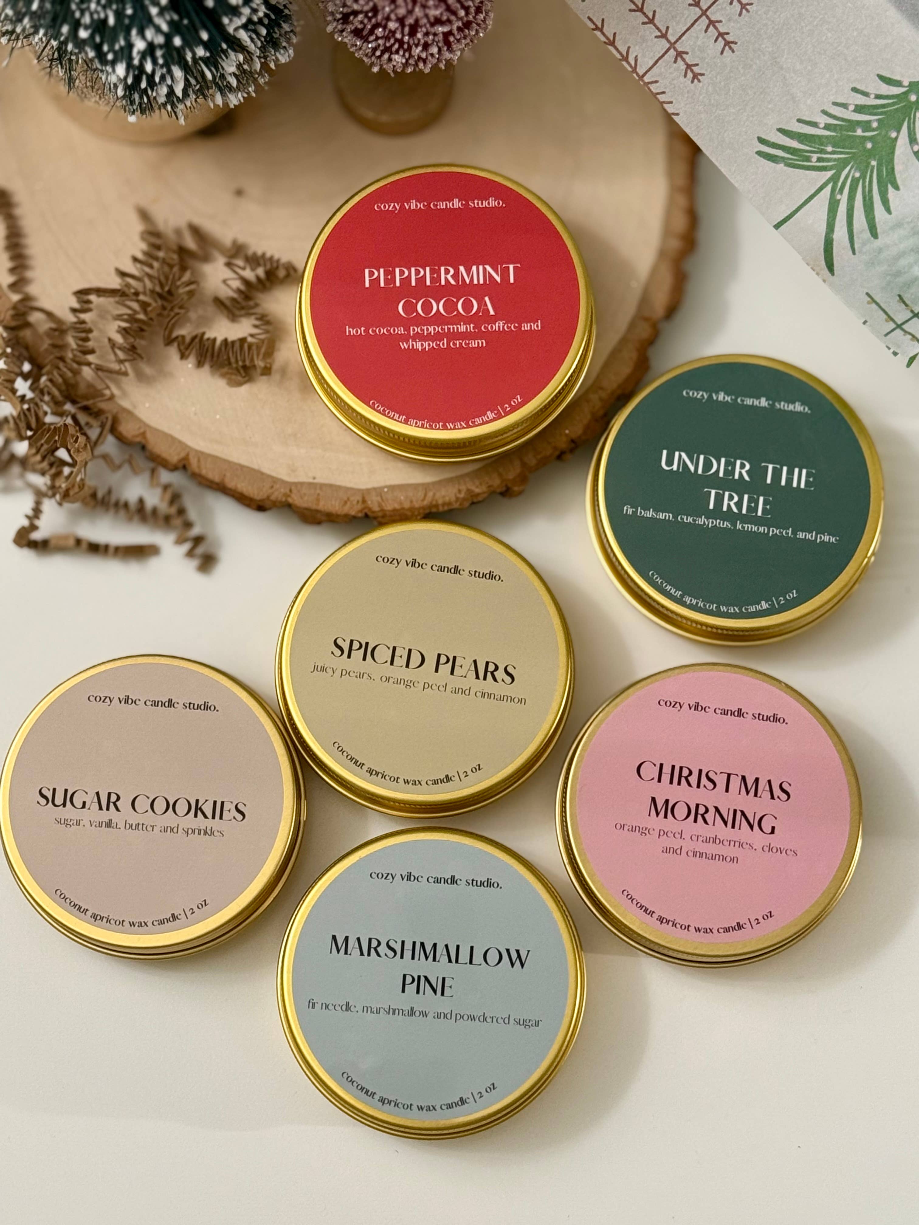 Cozyvibecandlestudio - Wholesale Travel Candles - 2oz Travel Candle Tin | Holiday + Winter Collection4