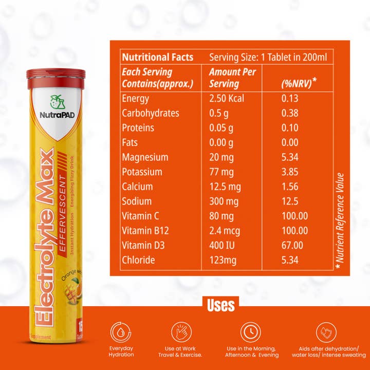 NutraPAD - Wholesale Oral supplement/vitamin - Electrolyte Orange-Mango Flavour4