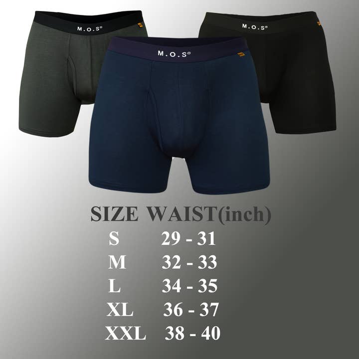 Mars Outlet Store LLC - Wholesale Underwear - Men's - Men's Underwear Boxer Briefs with Pouch Moisture Wicking Long Boxer 3 Pack