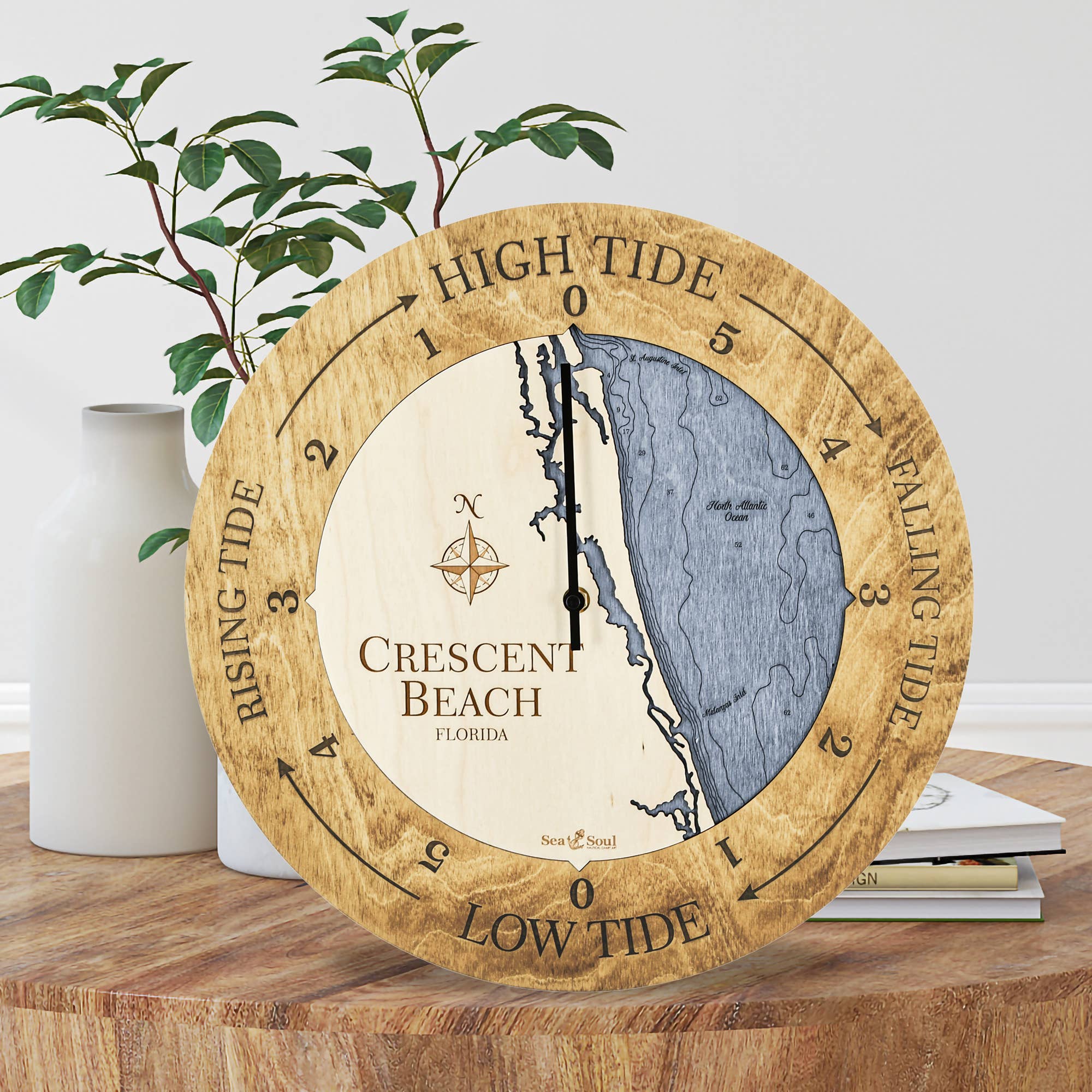 Sea & Soul Nautical Chart Art - Wholesale Wall Clock - Florida East Coast Nautical Chart Tide Clock-Many Locations38