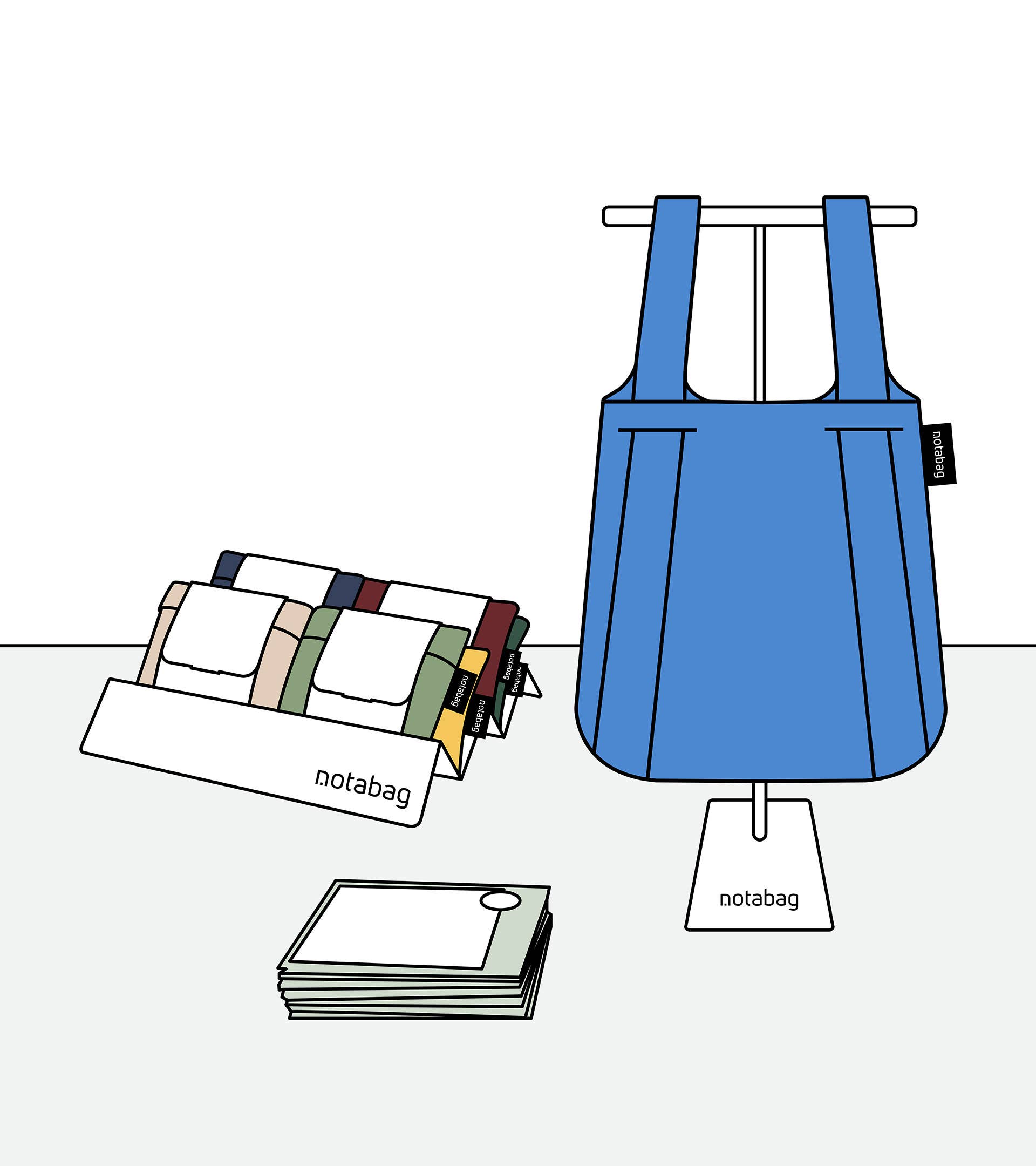 Notabag - Vendita all'ingrosso Vetrina per rivenditori - Accessori - Espositore a T grande Notabag0