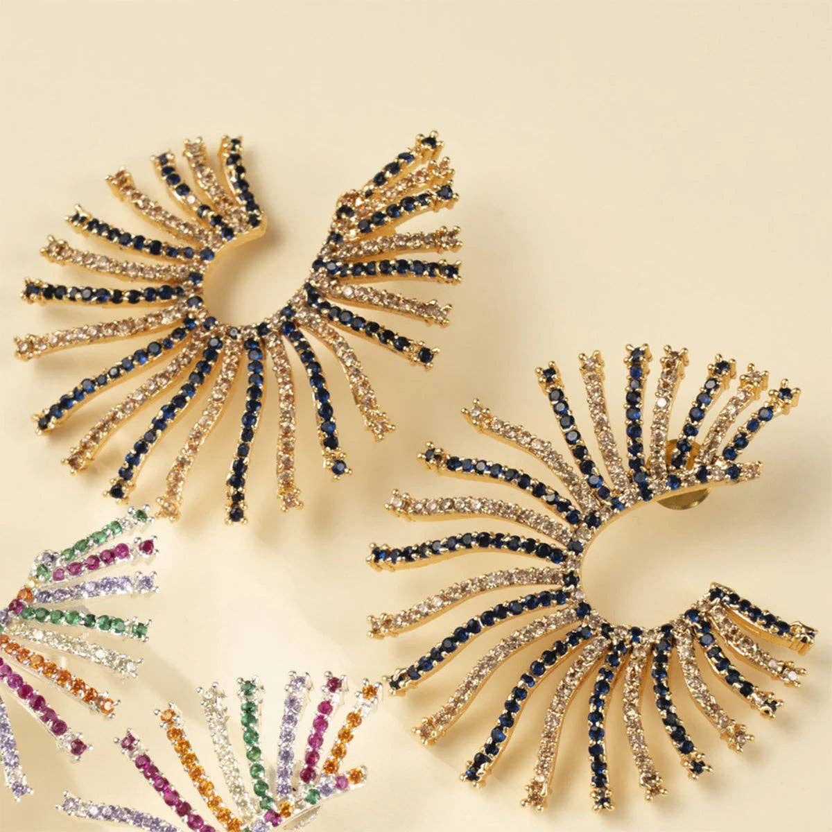 ACUS - Wholesale Dangle Earrings - Le Soleil Blue and Beige Earrings5