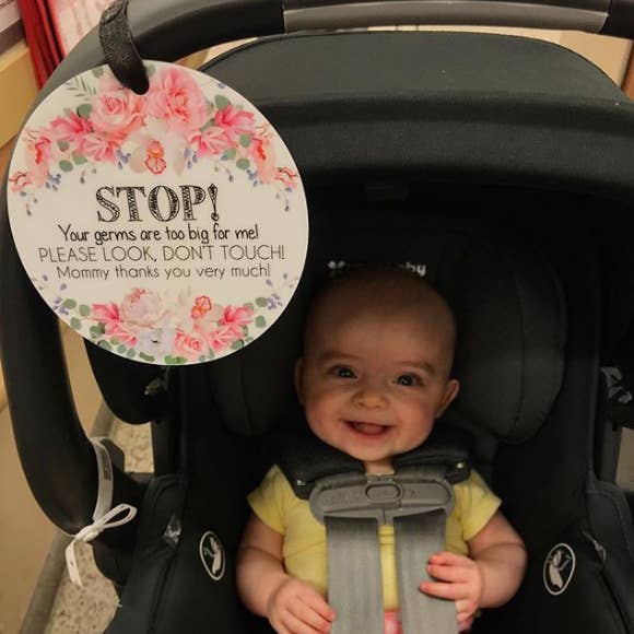 Three Little Tots - Wholesale Stroller Cover/Accessory - Baby - Flower No Touching Baby Car Seat and Stroller Tag10