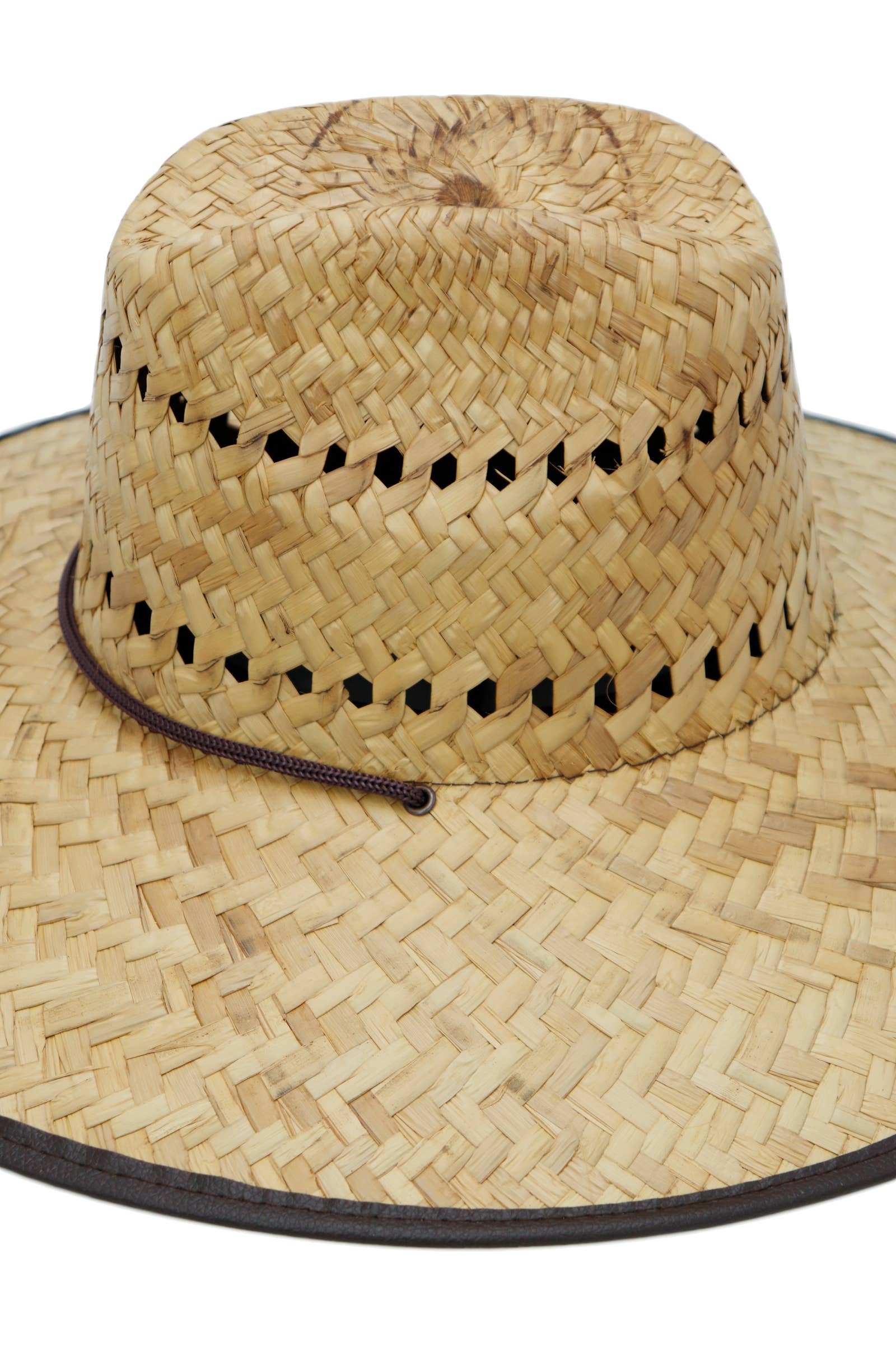 Cap Zone – wholesale Hatt - Barn – Barns livräddarhatt i halm med veganskt läderdetalj3