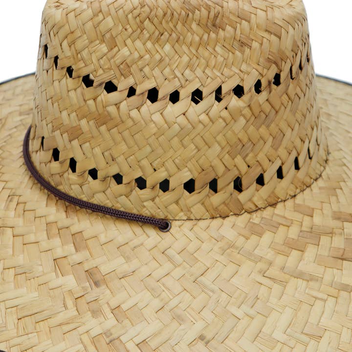 Cap Zone – wholesale Hatt - Barn – Barns livräddarhatt i halm med veganskt läderdetalj3