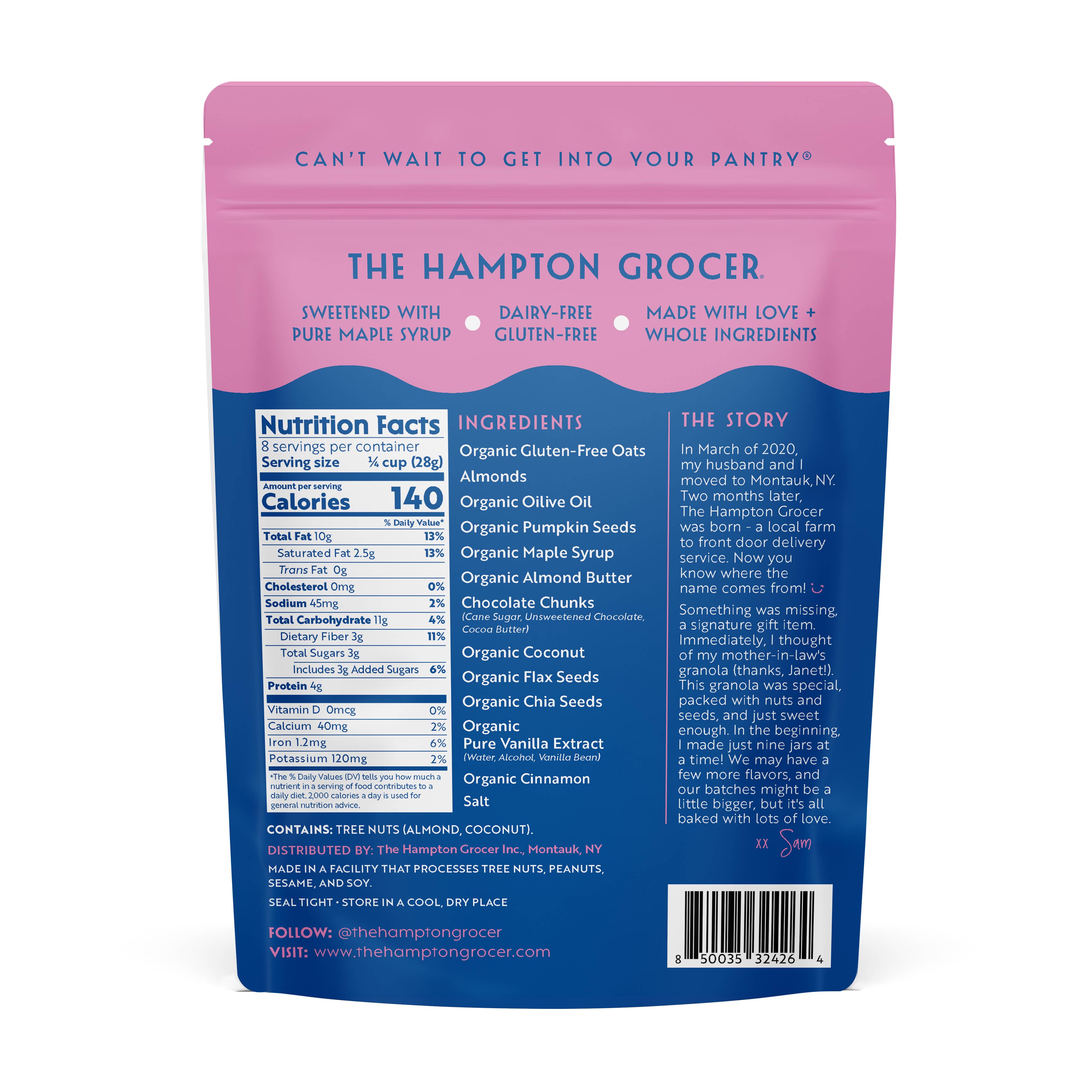 The Hampton Grocer Granola - Wholesale Granola - Almond Butter + Chocolate Chunk Granola4