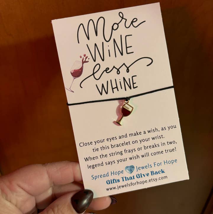 Jewels For Hope - Wholesale Charm/Dangle Bracelet - Wine Lovers, Wine Wish Bracelet, Charm Jewelry