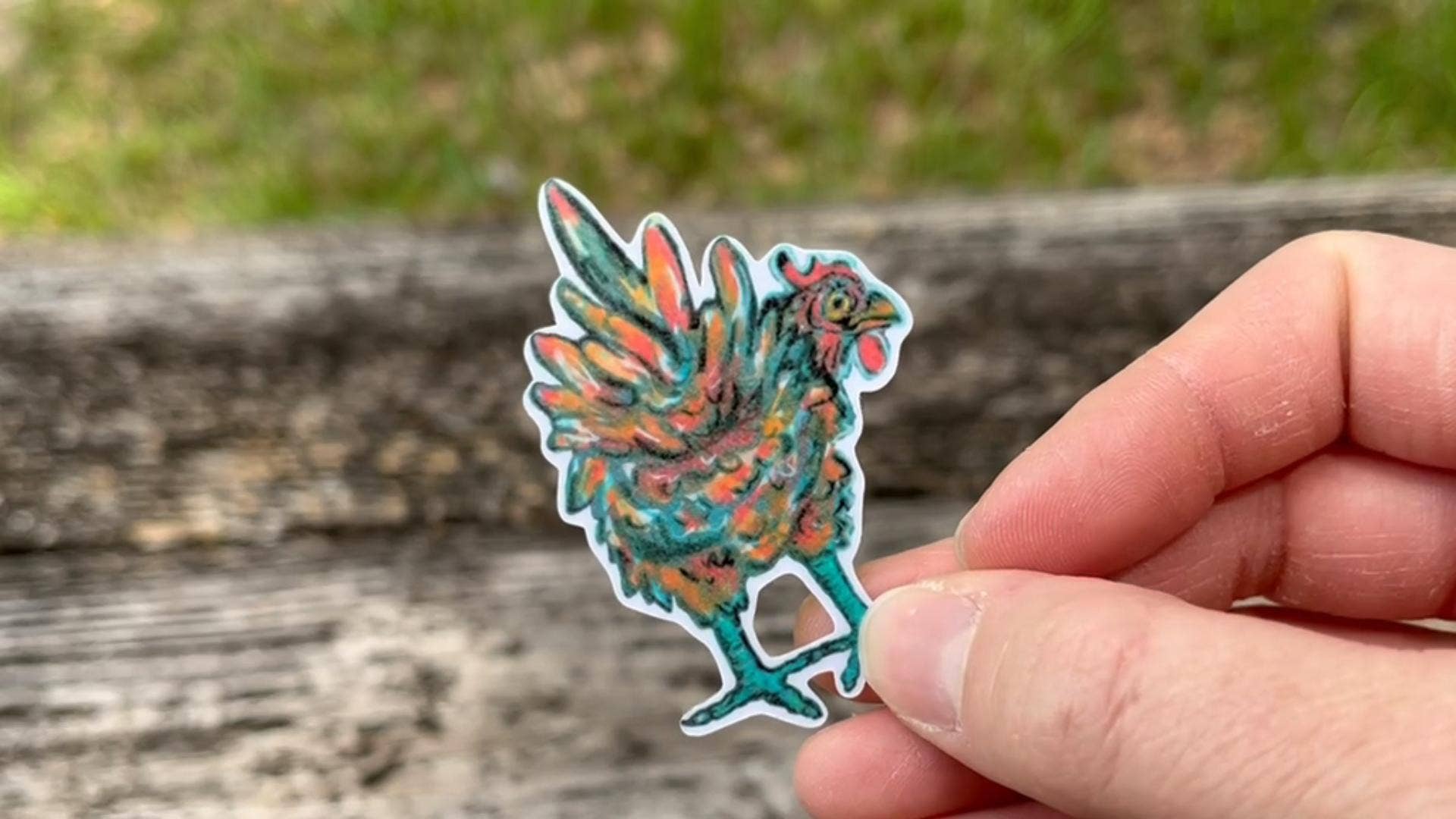 The Empathetic Chicken - Wholesale Phone & Laptop Stickers - Fluffy Butt Loyalty Hen Chicken Die Cut Sticker1
