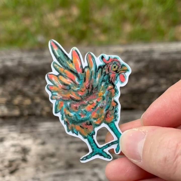 The Empathetic Chicken - Wholesale Phone & Laptop Stickers - Fluffy Butt Loyalty Hen Chicken Die Cut Sticker1