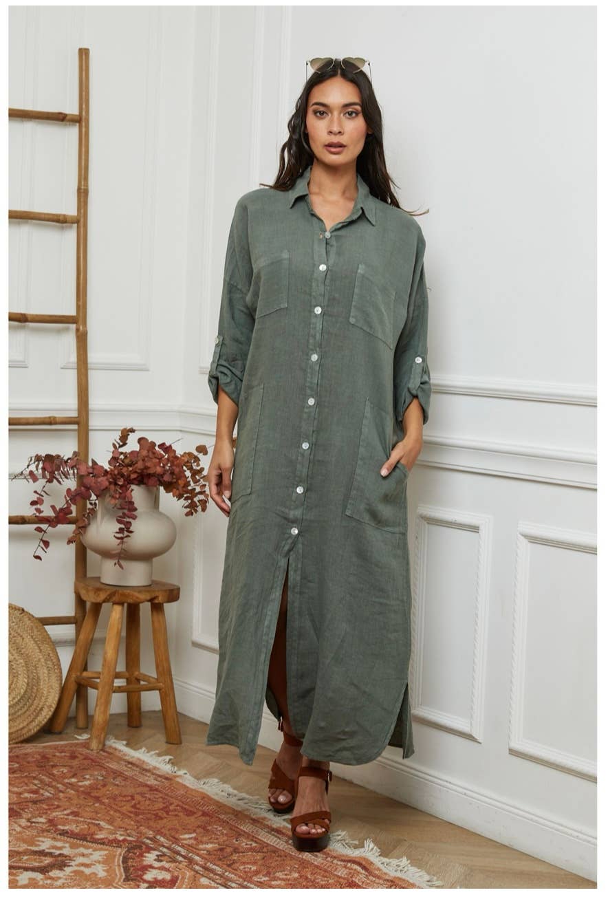 LÉA & LUC - Wholesale Dress - Women's - Long Dresses in 100% Linen REF. 114930