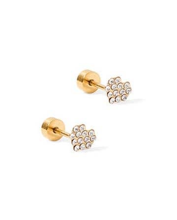 LINNY CO - Wholesale Stud/Post Earrings - Screwback Stud Earrings - Leo - Clear0