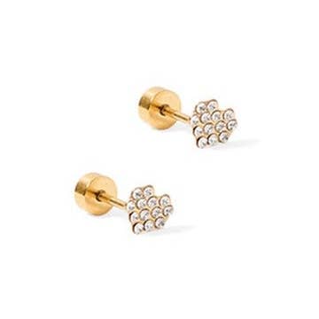 LINNY CO - Wholesale Stud/Post Earrings - Screwback Stud Earrings - Leo - Clear