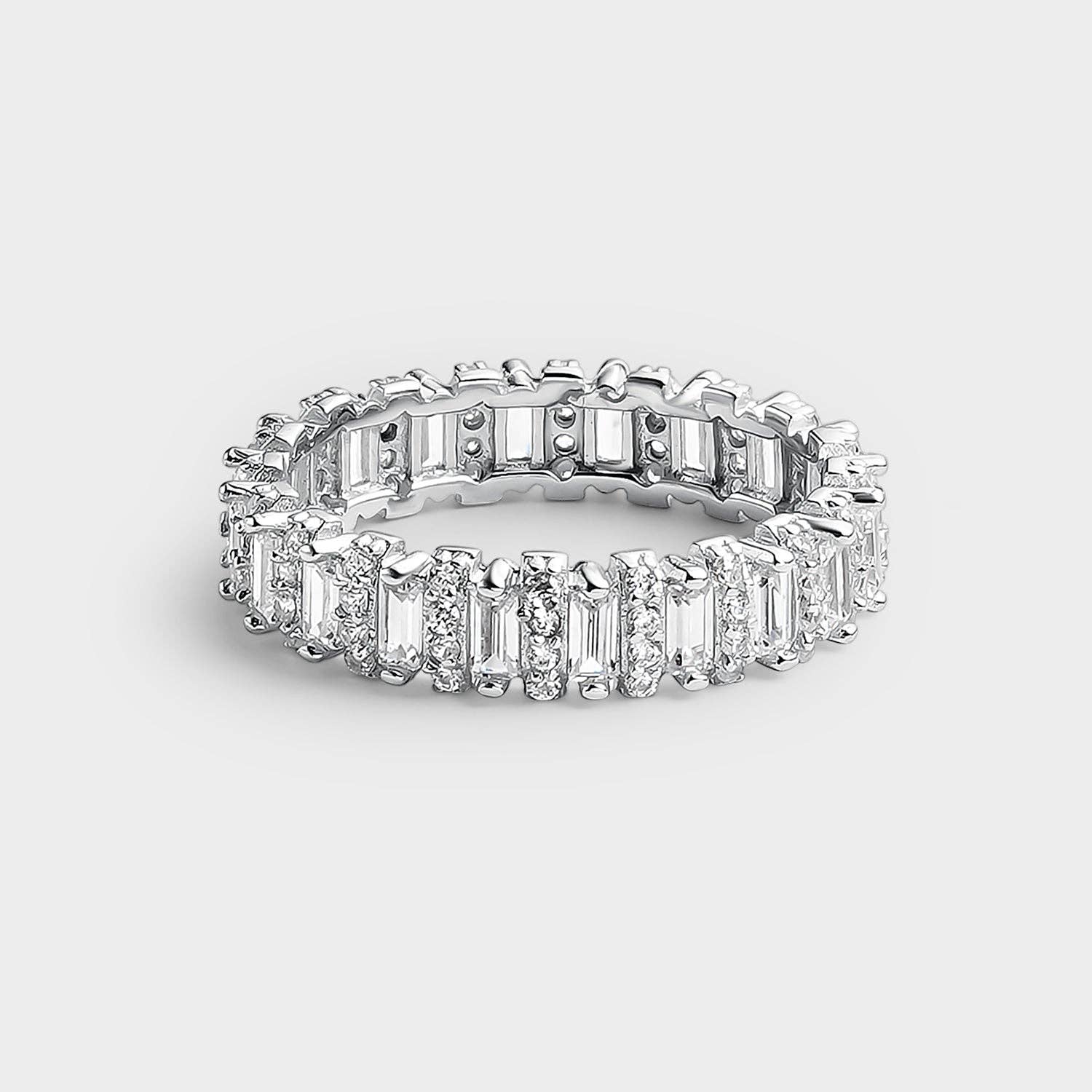 Itemporality - Wholesale Multi-Stone Ring - BAGUETTE ZIRCON RING IN SILVER2