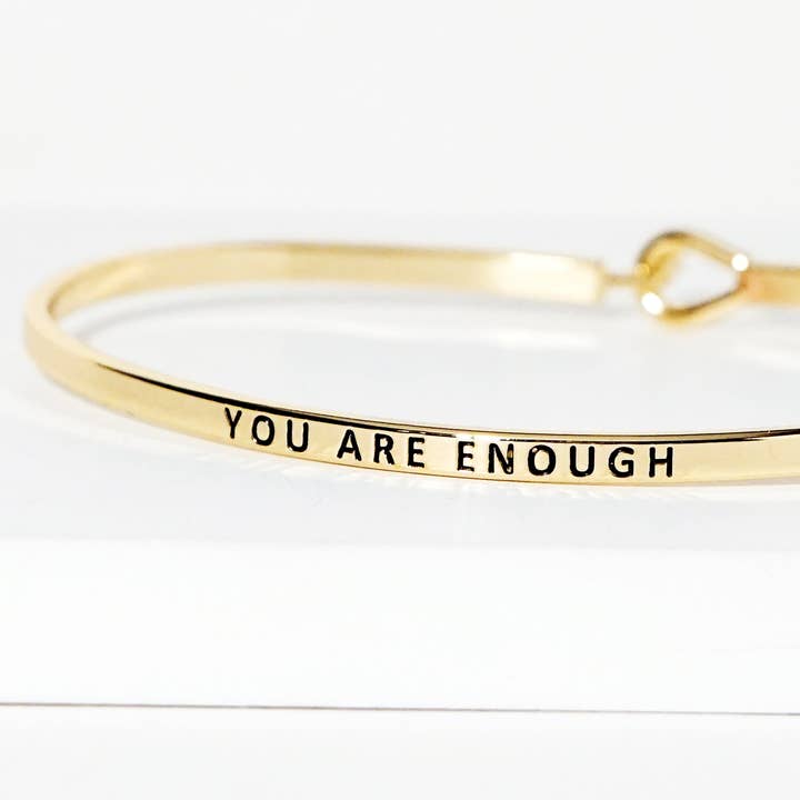 Wild Honey - Wholesale Bangle Bracelet - You Are Enough Engraved Inspirational Bangle Bracelet1