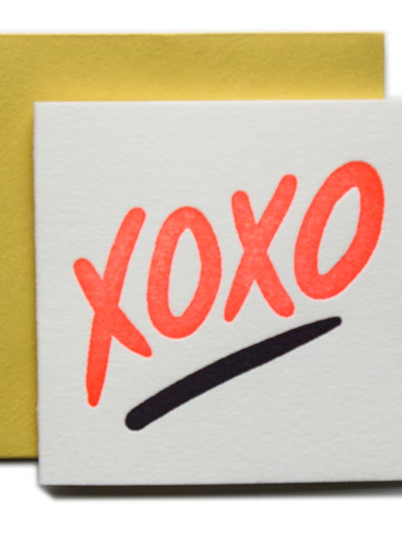 Xoxo Tiny Card for wholesale by Ladyfingers Letterpress