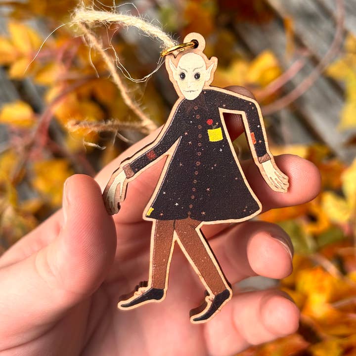 Wooden Nosferatu Ornament for wholesale by Glitter and Toadstools