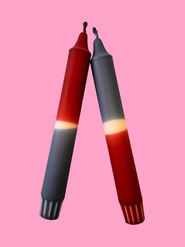 Midnight mulberry (pair of taper candles) for wholesale by Tyninghame candles