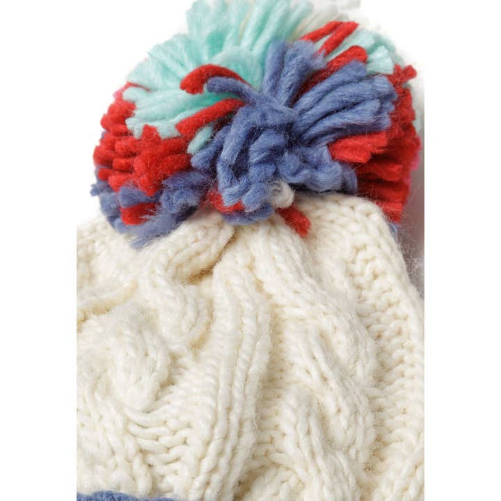 Minoti sp. z o.o. - Venta al por mayor Sombrero - Niños - Conjunto de gorro con pompones y guantes para niñas crema 6m-8a5