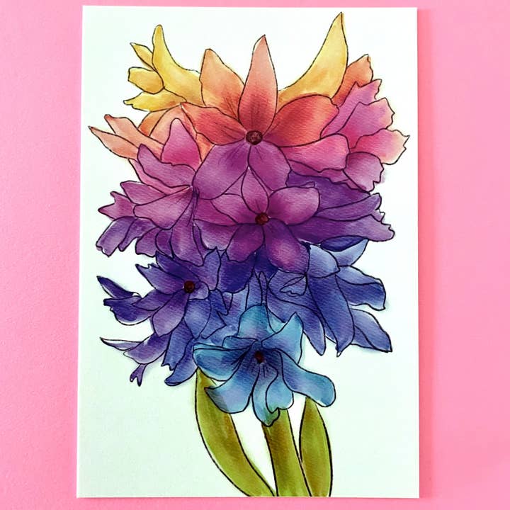 Unruly Wit - Wholesale Stationery/Notecard Set - Rainbow Flower Mini Cards13