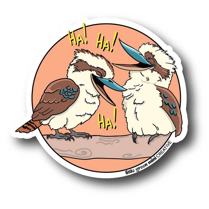 Laughing Kookaburras | Vinyl Sticker | Australia  for wholesale by Little Green Mini Creative