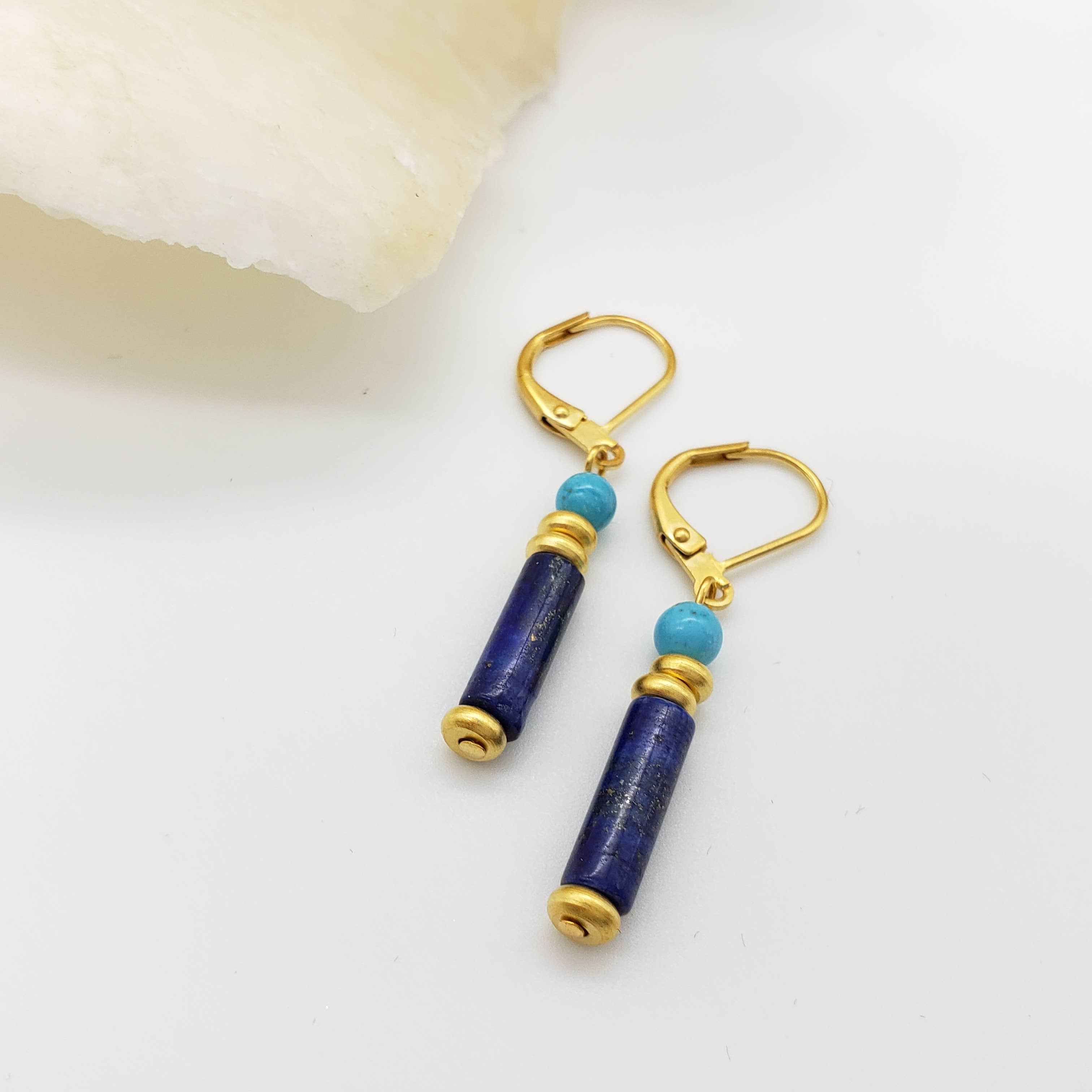 Discoveries, Inc. - Wholesale Dangle Earrings - Egyptian Lapis and Turquoise Earrings4
