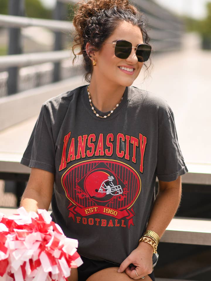 Kansas City Football Vintage Tee for wholesale by P&PD Wholesale