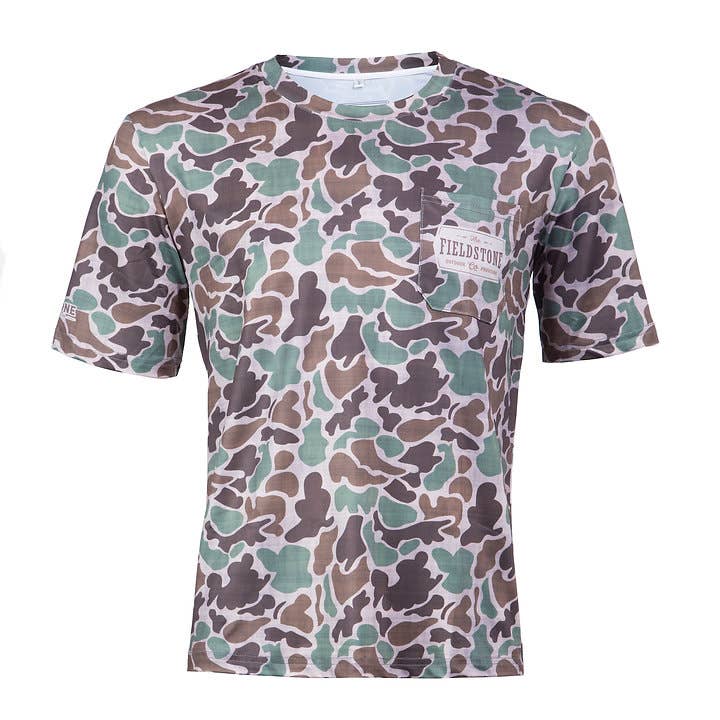 Fieldstone - Sporting Lifestyle Brand - Wholesale T-Shirt - Men's - Youth Dry-Fit Pocketed Short Sleeve Camo ( 152 )