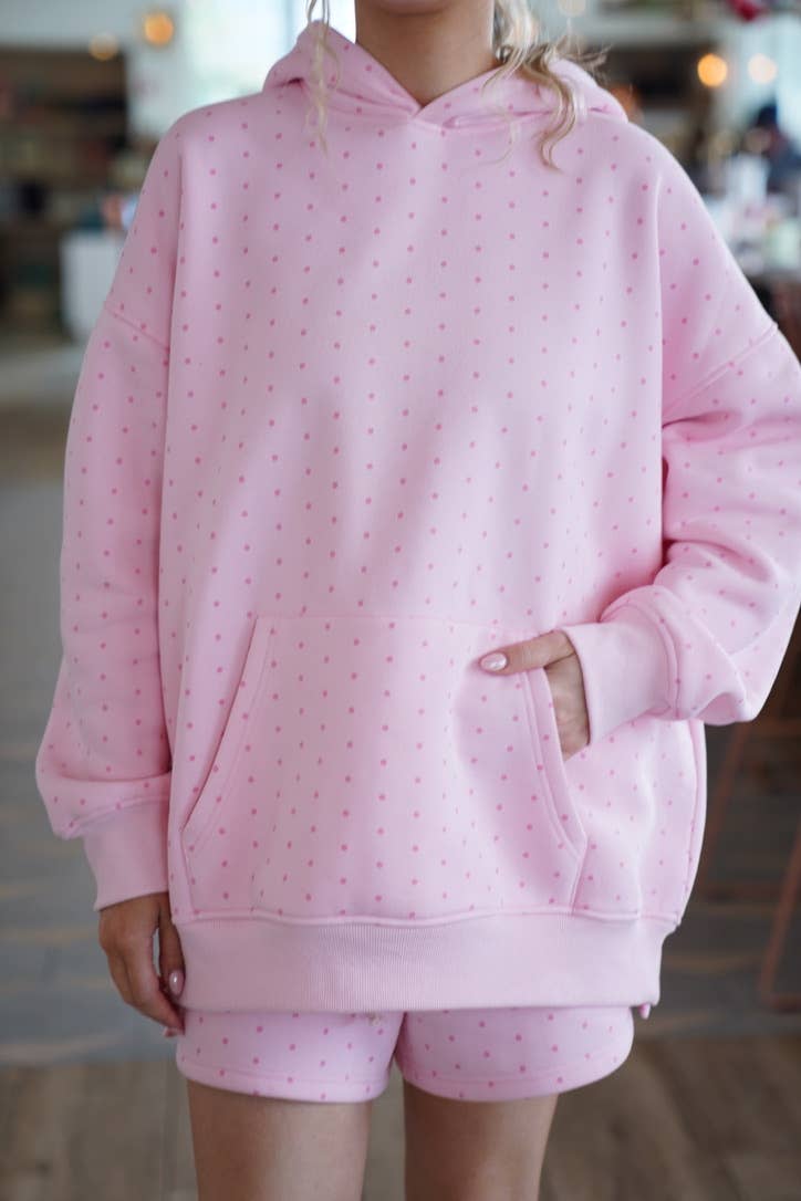 Sunkissed Coconut - Wholesale Hoodie - Women's - Light Pink Polka Dot Hoodie 100% Cotton9