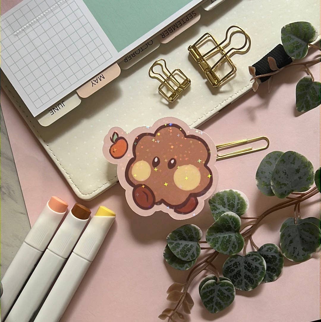 Peony Lee Art - Vente Autocollant - Autocollant holographique pailleté Shooky Little Orange BT210