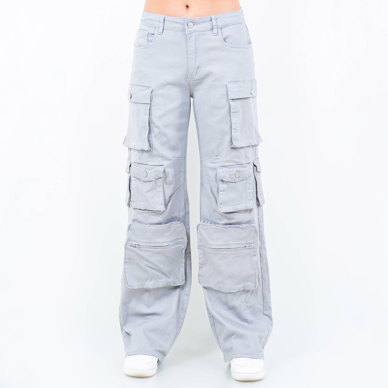 American Bazi - Vente Pantalon – femme - PANTALON TAILLE HAUTE AVEC POCHE À JAMBES LARGES-RJH305896