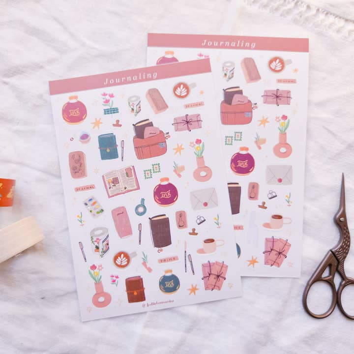Aufkleberblatt für Journaling Supplies für den Großhandel von Full Bloom and Co.