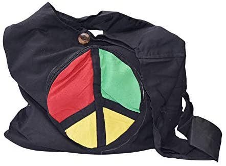 Mandala Crafts – wholesale Crossbody bag – Women's – Rasta Peace Sign Crossbody Boho Shoulder Bag0